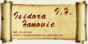 Isidora Hamović vizit kartica